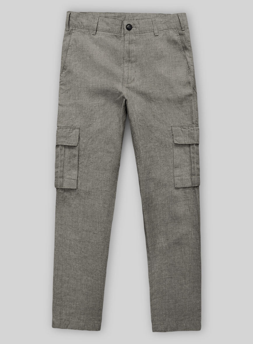 Sage Green Linen Cargo Pants - StudioSuits