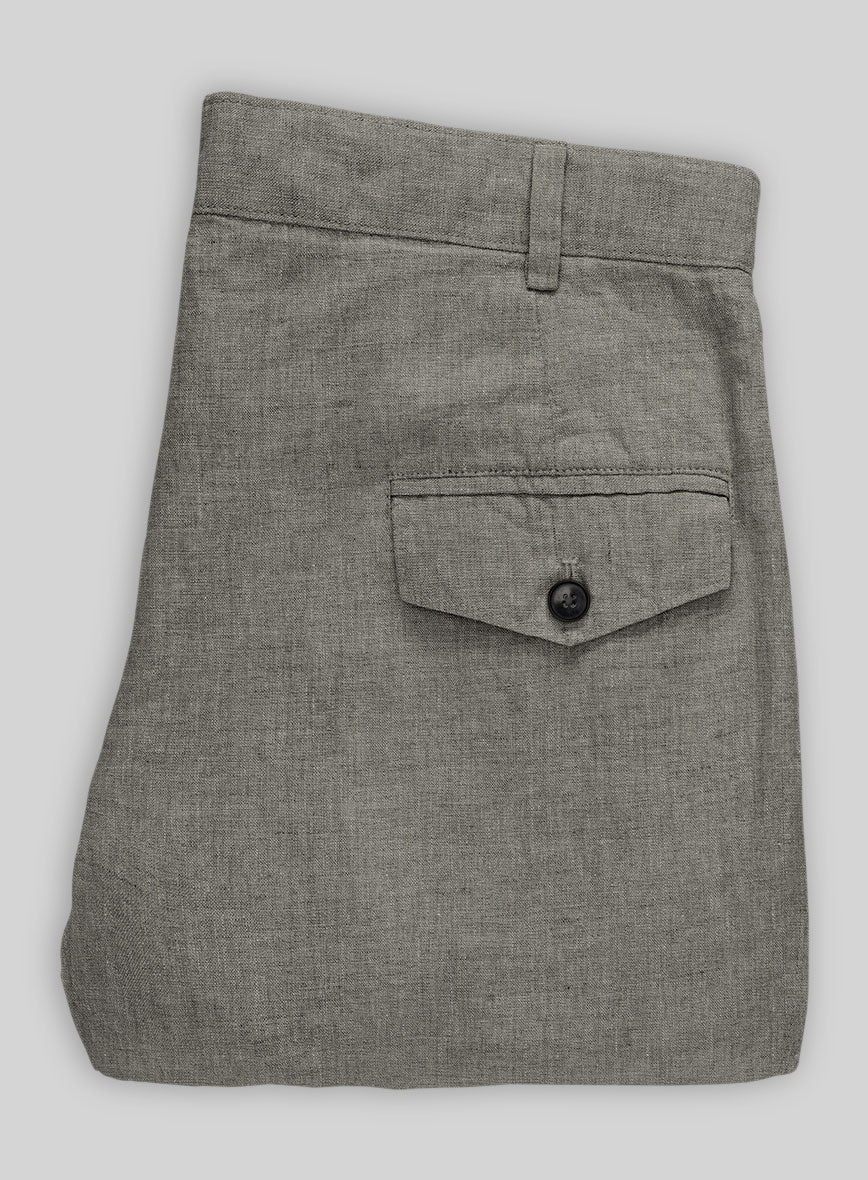 Sage Green Linen Cargo Pants - StudioSuits