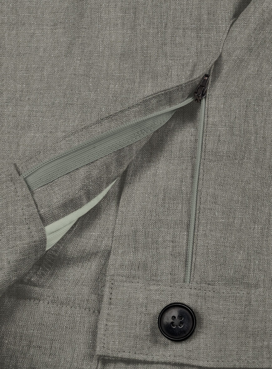 Sage Green Linen Cargo Pants - StudioSuits