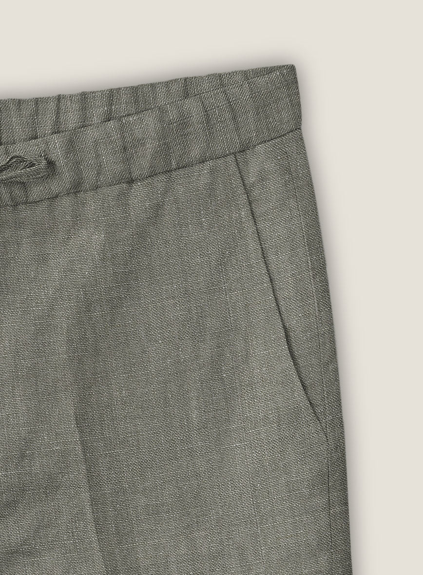 Sage Green Linen Shorts - StudioSuits
