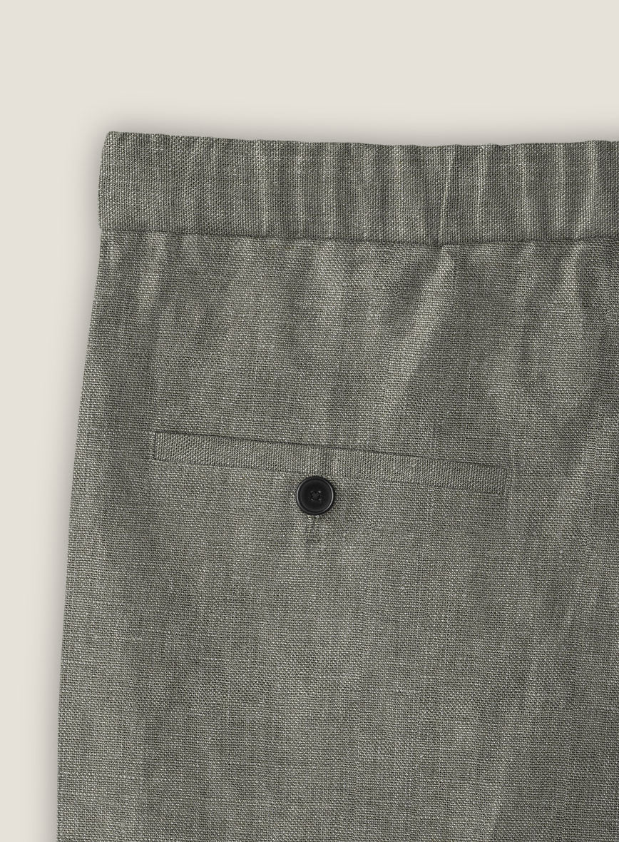 Sage Green Linen Shorts - StudioSuits