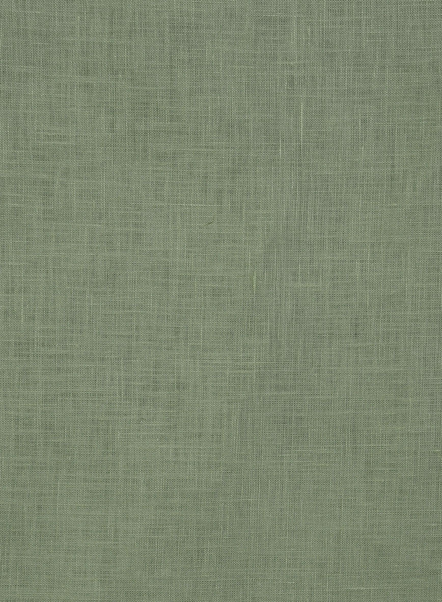 Sage Green Pure Linen Shirt - StudioSuits