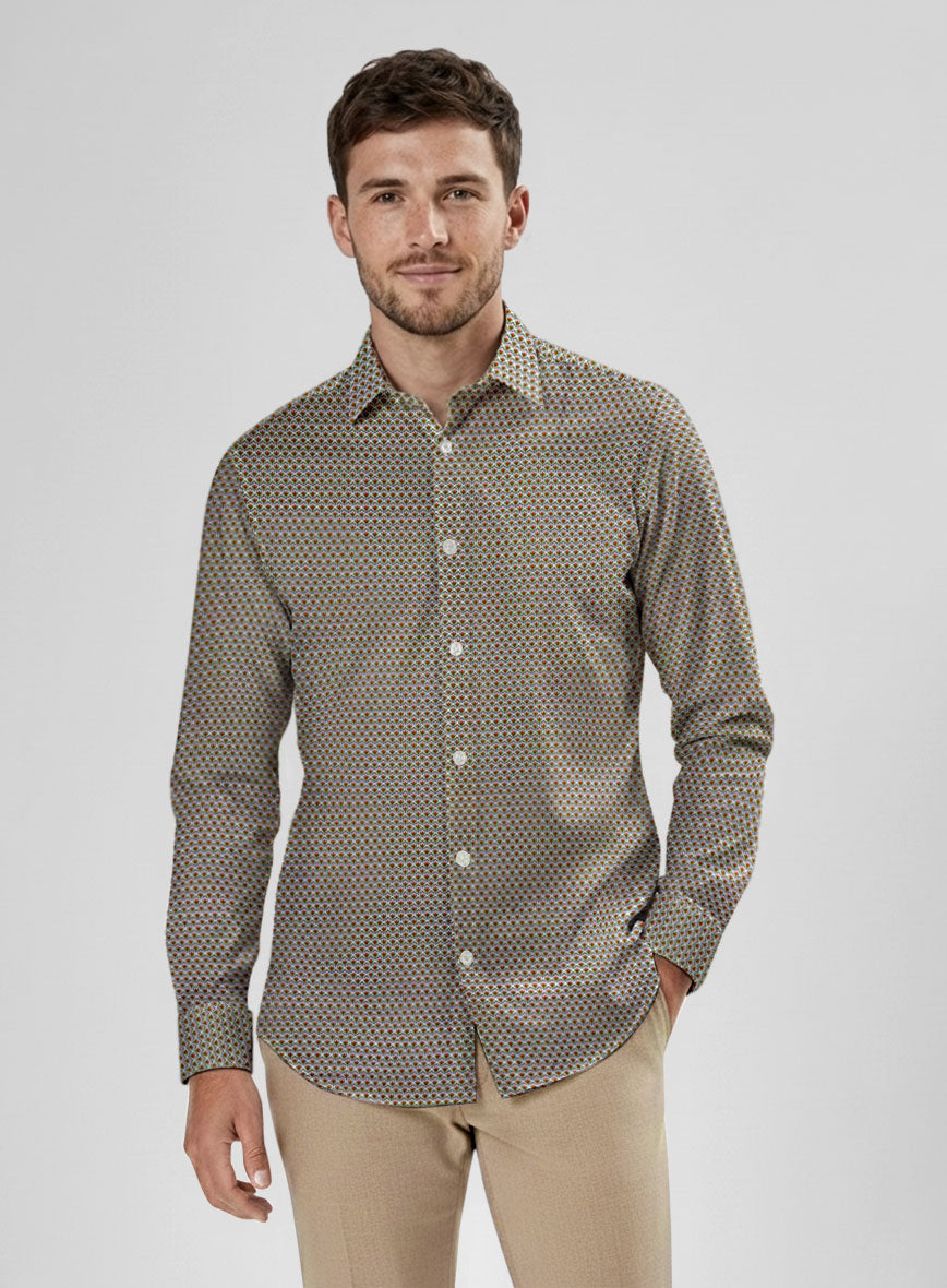 Sage Lattice Cotton Shirt - StudioSuits