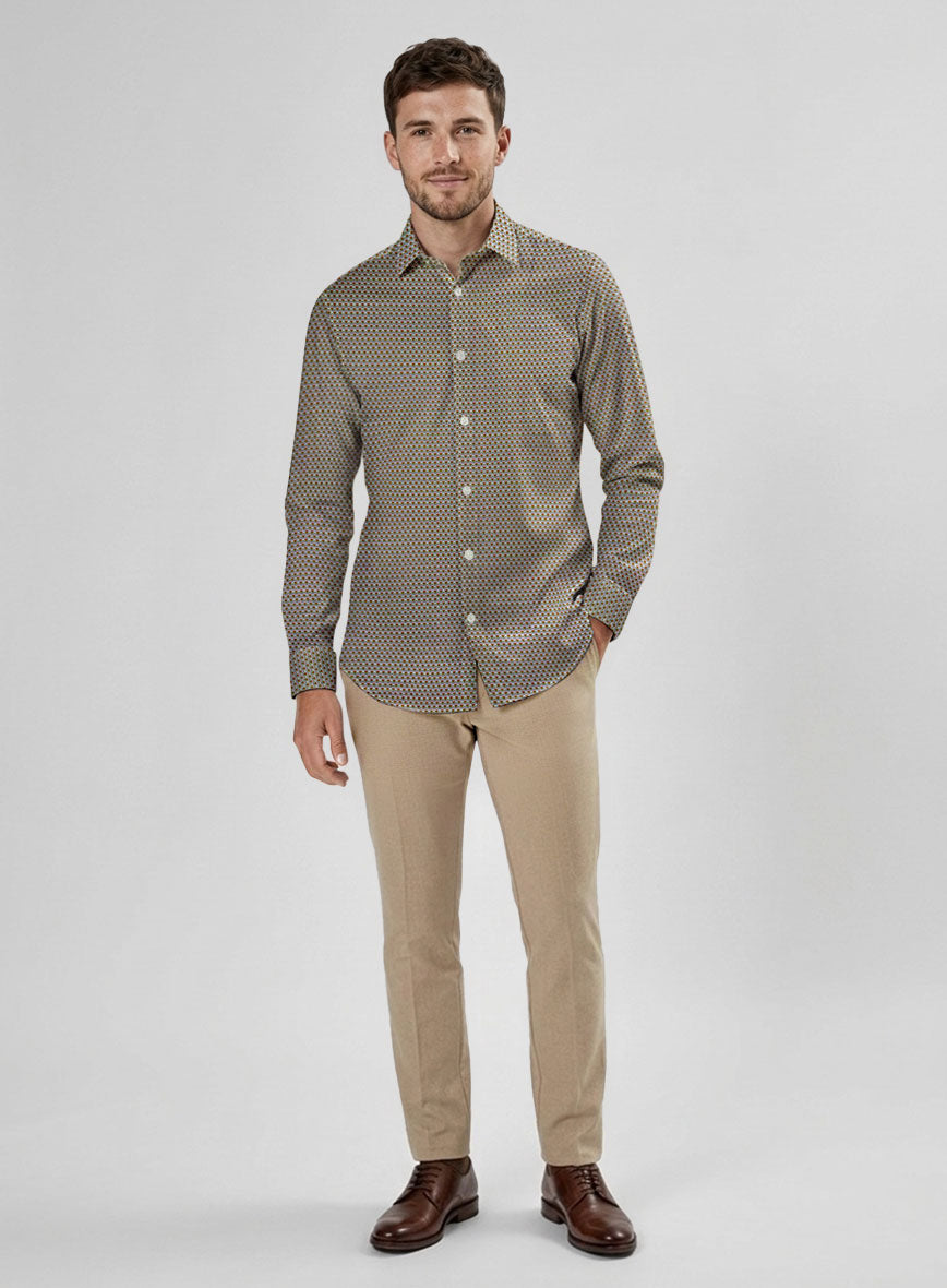 Sage Lattice Cotton Shirt - StudioSuits
