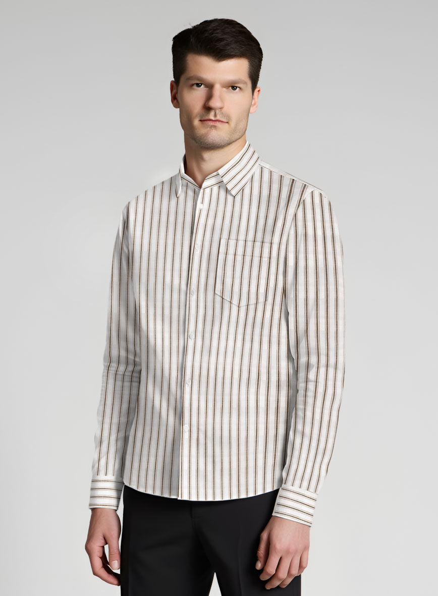 Sandbar Stripe Cotton Shirt - StudioSuits