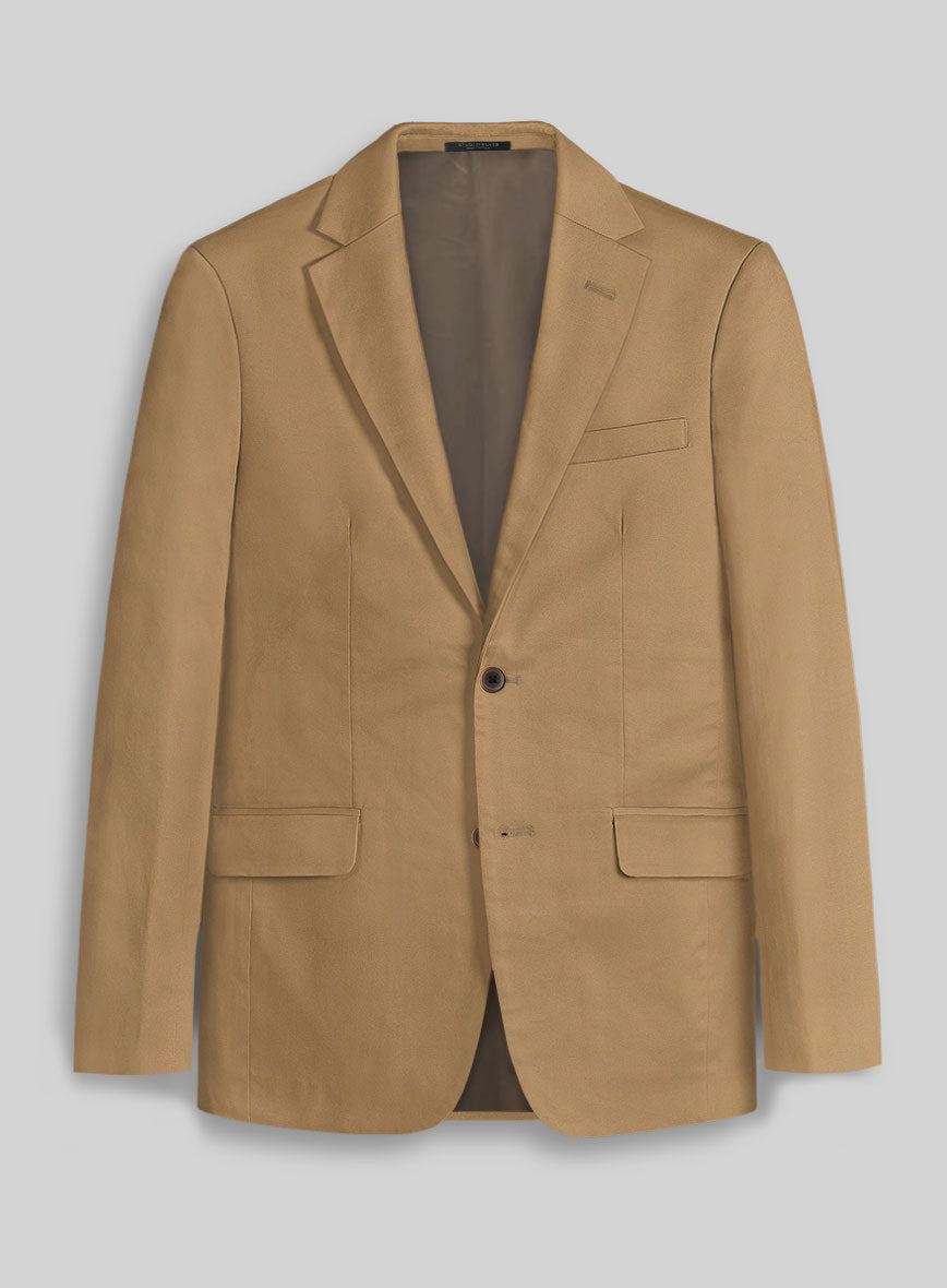 Tan Napoli Stretch Light Weight Cotton Jacket - StudioSuits