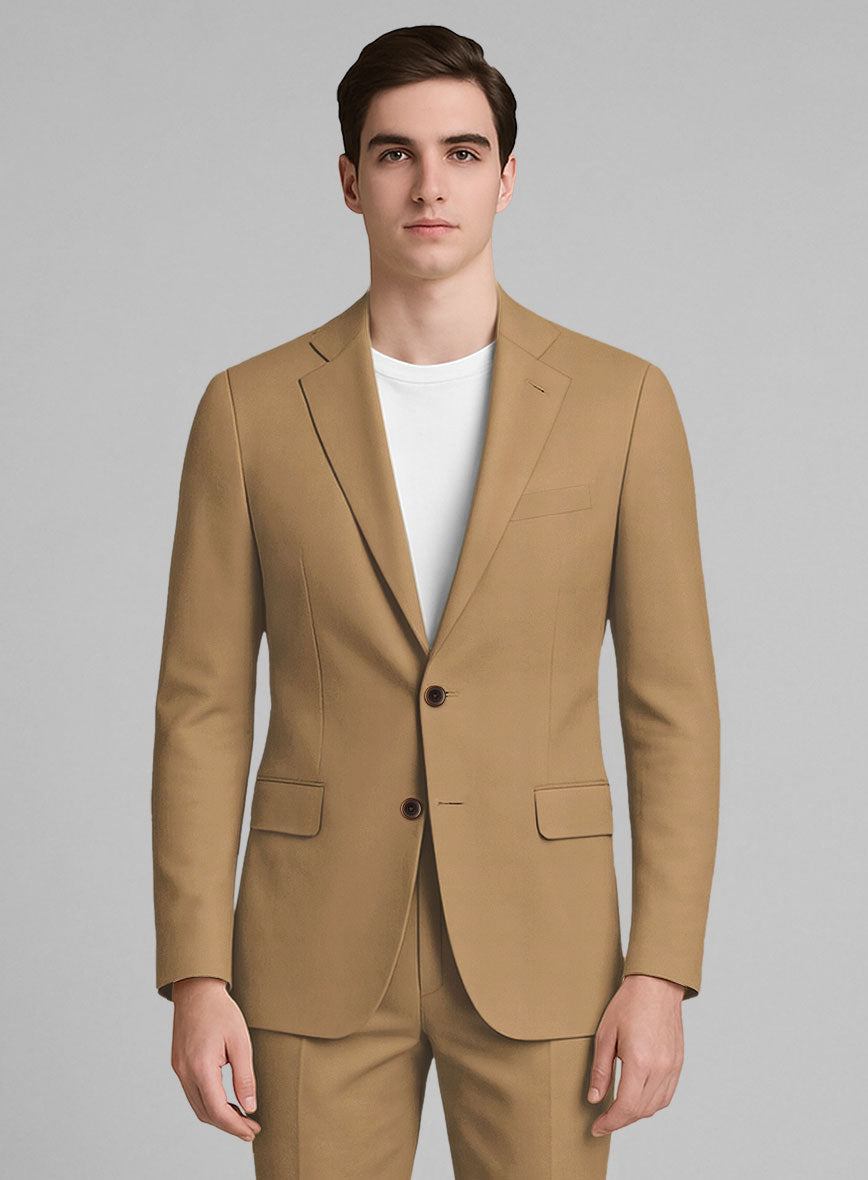 Tan Napoli Stretch Light Weight Cotton Suit - StudioSuits