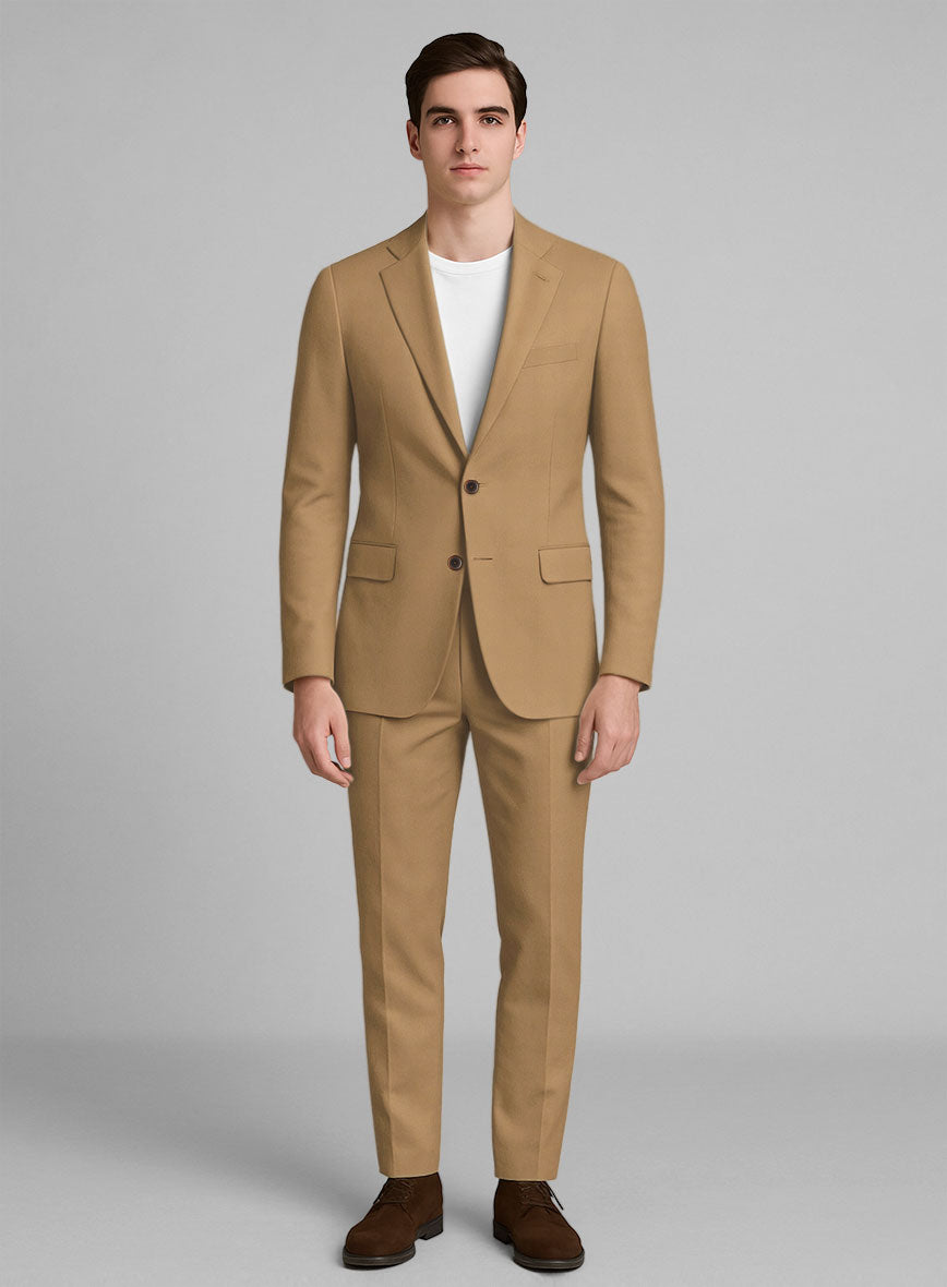 Tan Napoli Stretch Light Weight Cotton Suit - StudioSuits