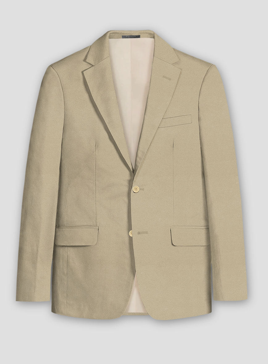Sand Feather Cotton Canvas Stretch Jacket - StudioSuits