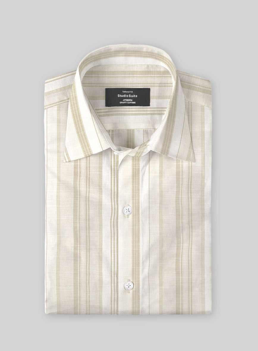 Sandstone Stripe Cotton Shirt - StudioSuits