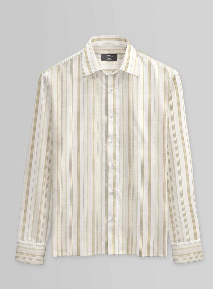 Sandstone Stripe Cotton Shirt - StudioSuits