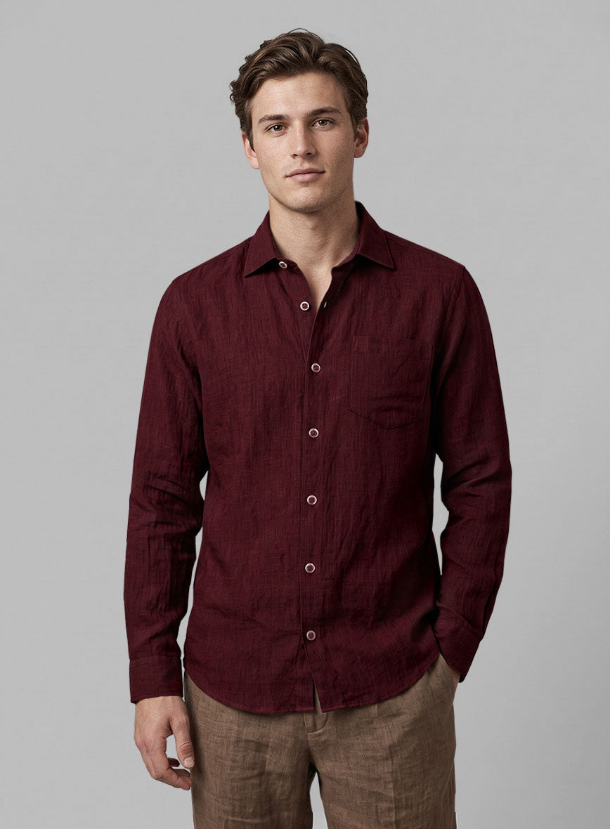 Sangria Wine Linen Shirt - StudioSuits