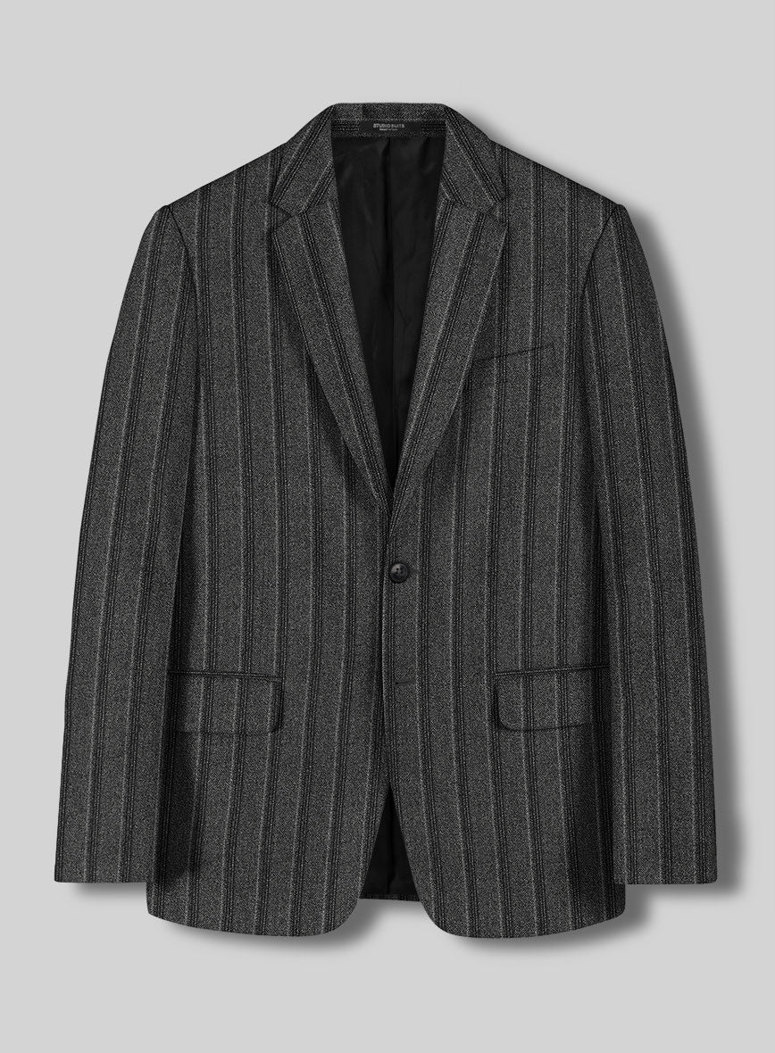 Sartori Leocadia Charcoal Stripe Soft Tweed Suit - StudioSuits