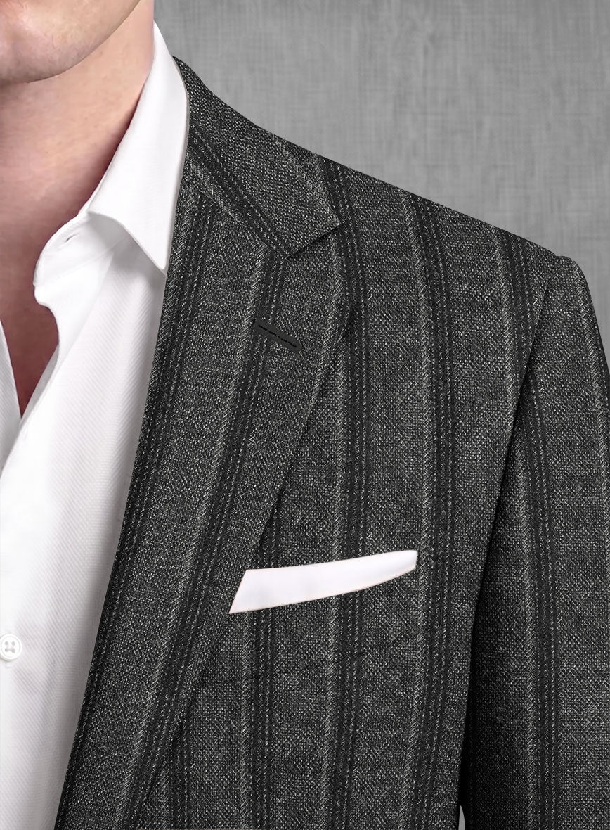 Sartori Leocadia Charcoal Stripe Soft Tweed Suit - StudioSuits