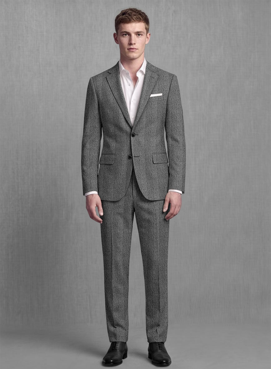 Sartori Teobaldo Gray Herringbone Soft Tweed Suit - StudioSuits