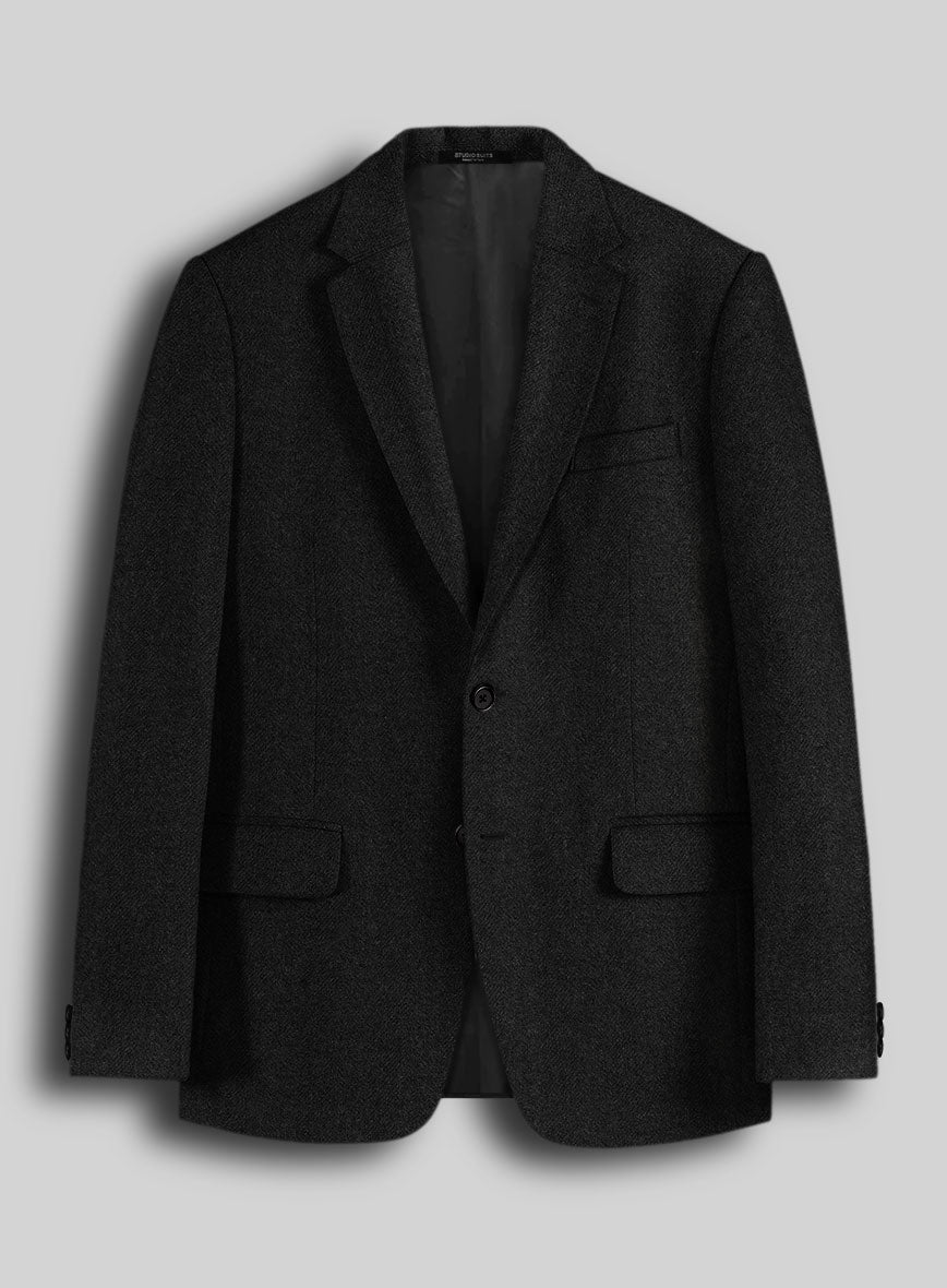 Sartori Allegra Black Herringbone Soft Tweed Suit – StudioSuits