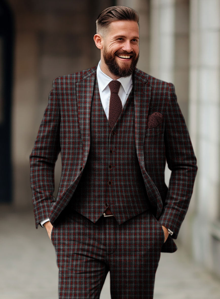Sartori Ambrogio Red Check Soft Tweed Suit – StudioSuits