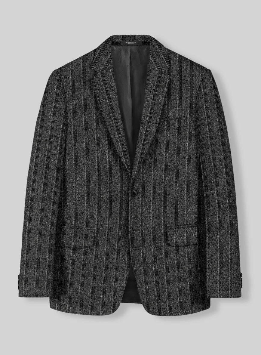 Sartori Leocadia Charcoal Stripe Soft Tweed Suit - StudioSuits