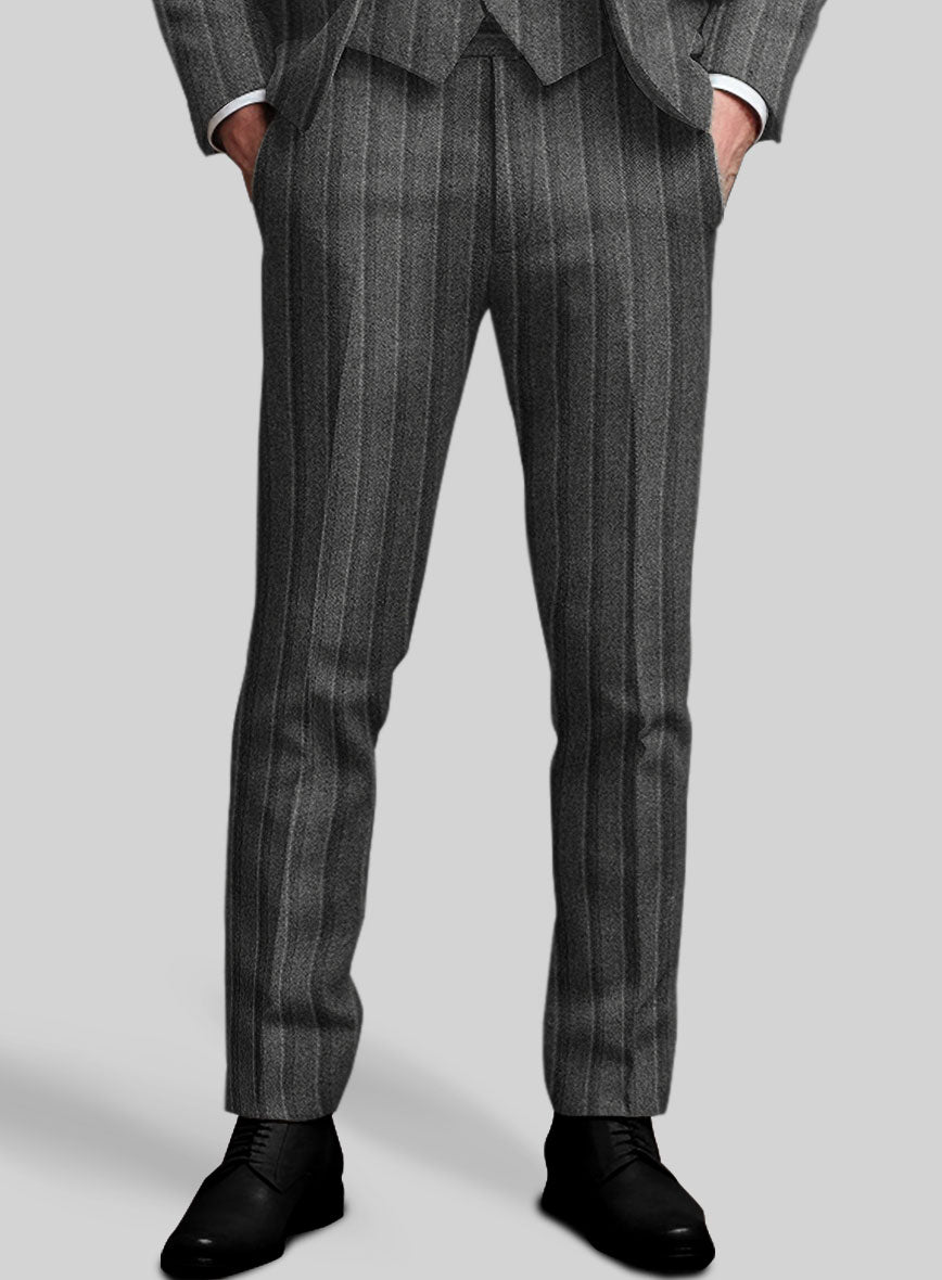 Sartori Leocadia Charcoal Stripe Soft Tweed Suit - StudioSuits