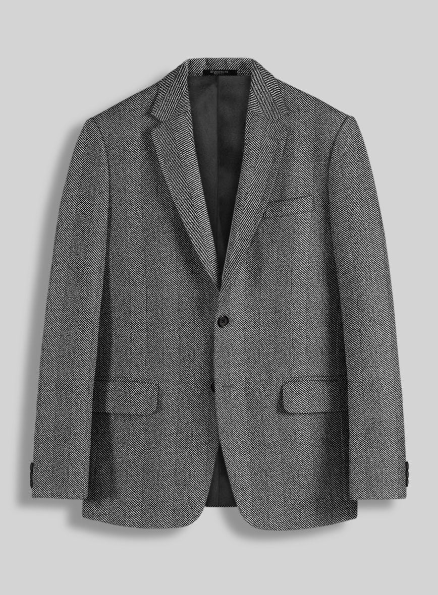 Sartori Teobaldo Gray Herringbone Soft Tweed Jacket - StudioSuits