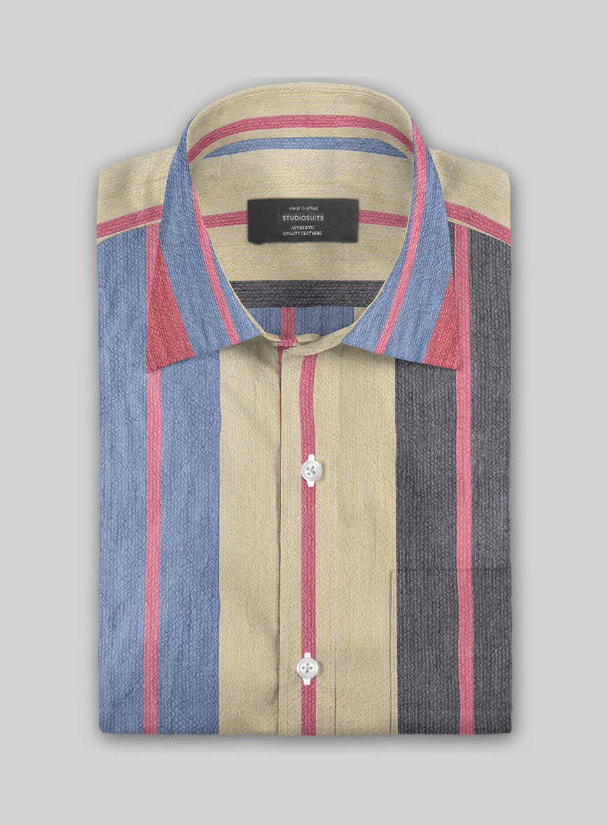 Savile Stripe Cotton Shirt - StudioSuits