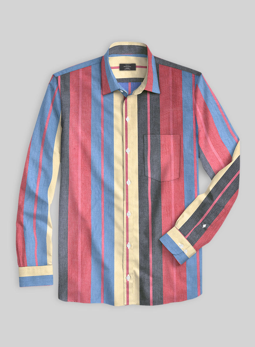 Savile Stripe Cotton Shirt - StudioSuits