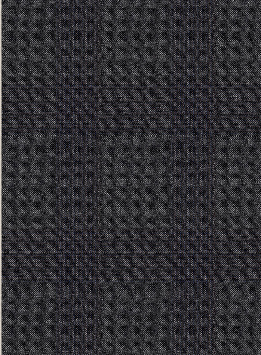 Scabal Arriol Checks Charcoal Wool Pants - StudioSuits