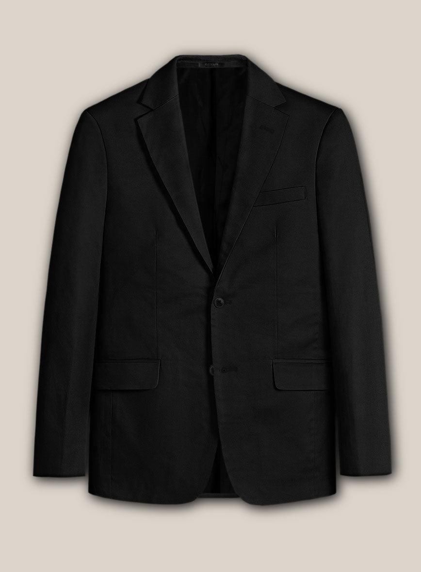 Scabal Black Cashmere Cotton Jacket - StudioSuits