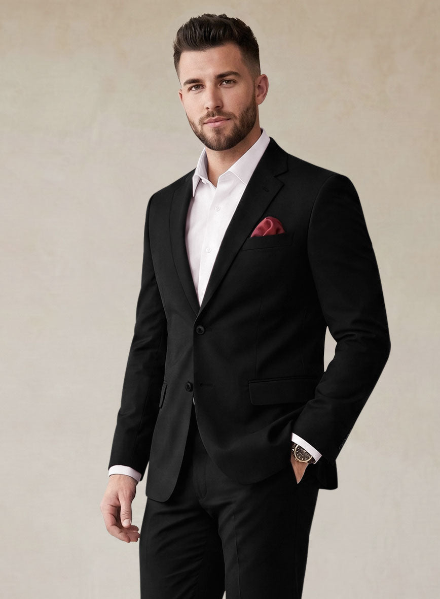 Scabal Black Cashmere Cotton Suit - StudioSuits