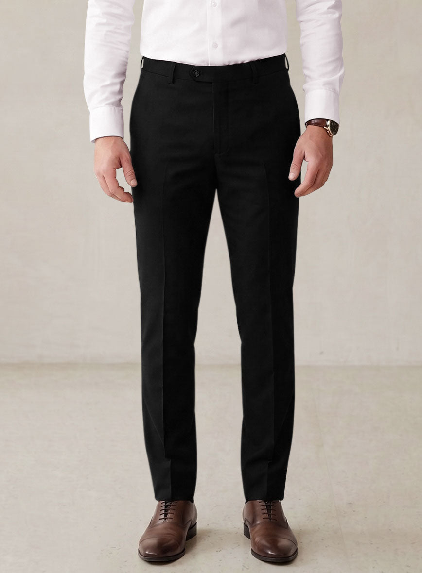Scabal Black Cashmere Cotton Suit - StudioSuits