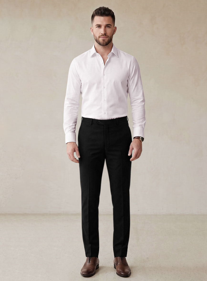 Scabal Black Cashmere Cotton Suit - StudioSuits