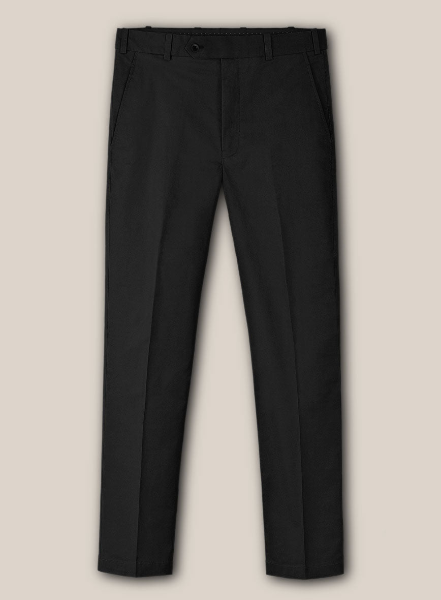 Scabal Black Cotton Stretch Suit - StudioSuits