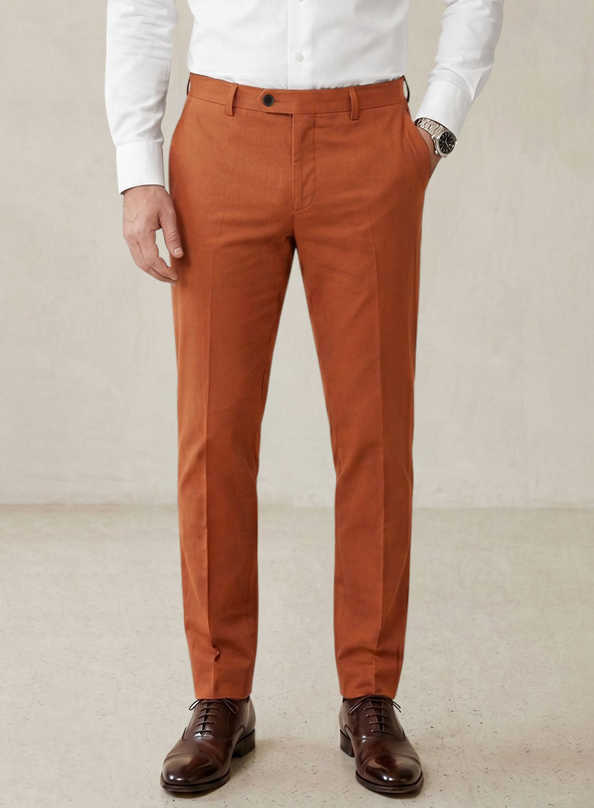 Scabal Burnt Orange Cashmere Cotton Suit - StudioSuits