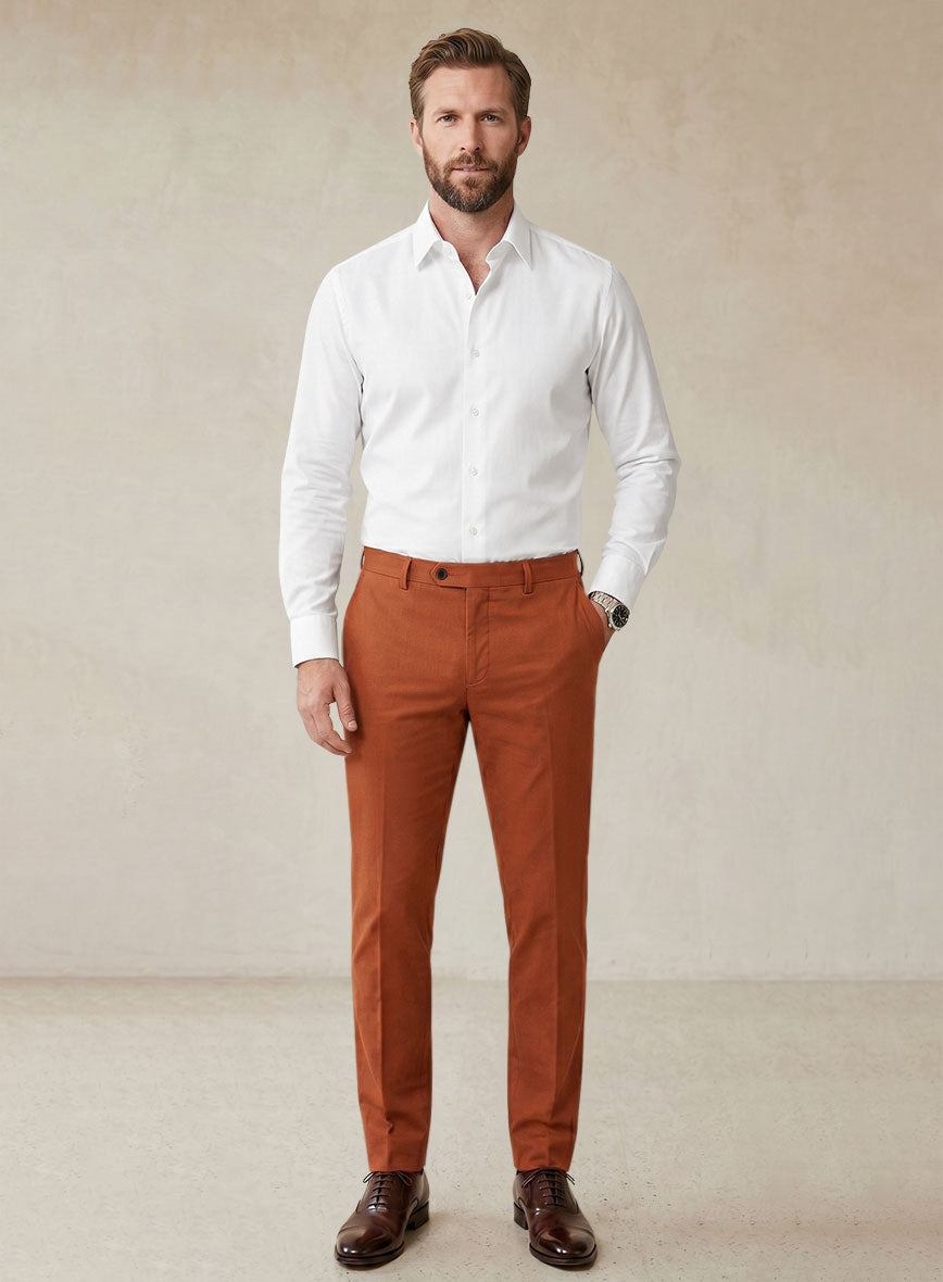 Scabal Burnt Orange Cashmere Cotton Suit - StudioSuits