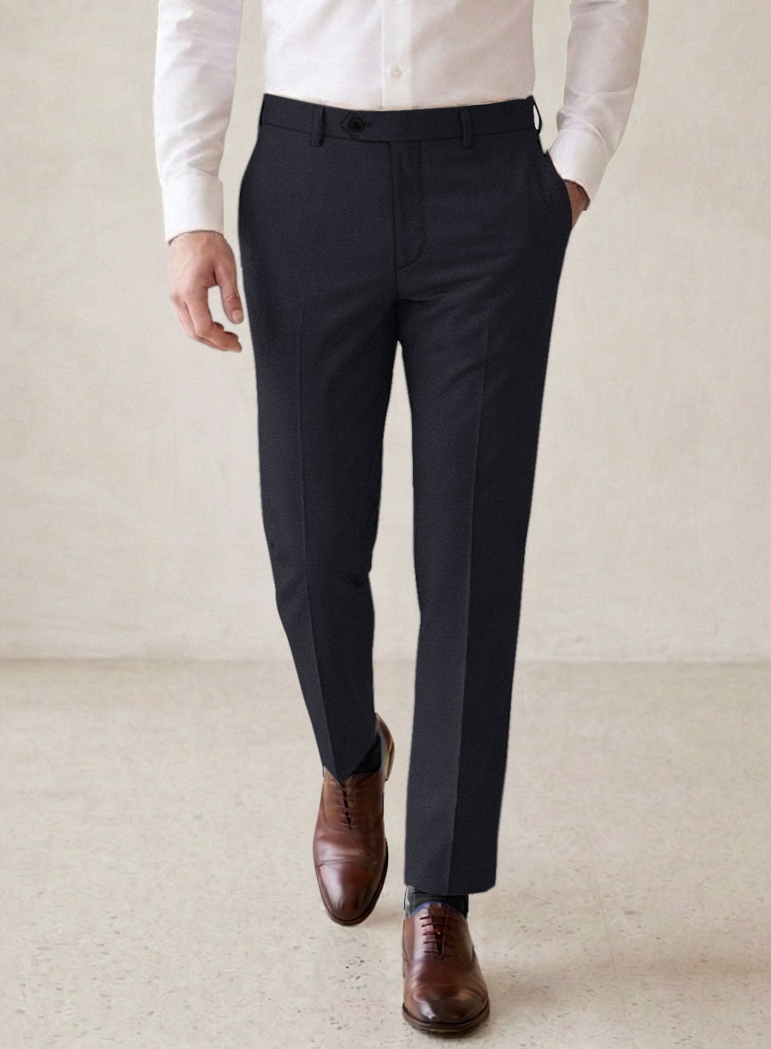Scabal Ceslas Midnight Blue Wool Pants - StudioSuits