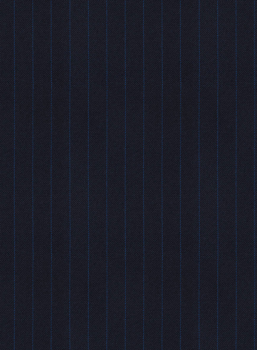 Scabal Ciaz Stripe Blue Wool Suit - StudioSuits