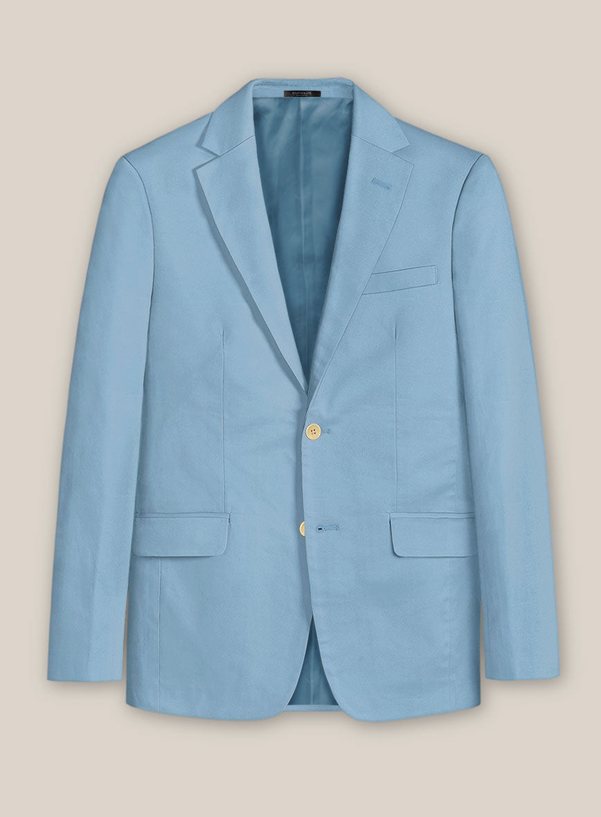 Scabal Cornflower Blue Cashmere Cotton Jacket - StudioSuits