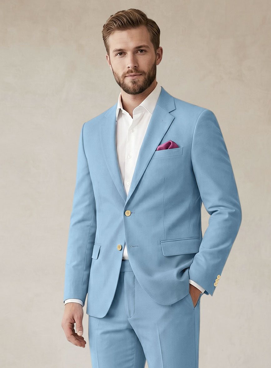 Scabal Cornflower Blue Cashmere Cotton Jacket - StudioSuits