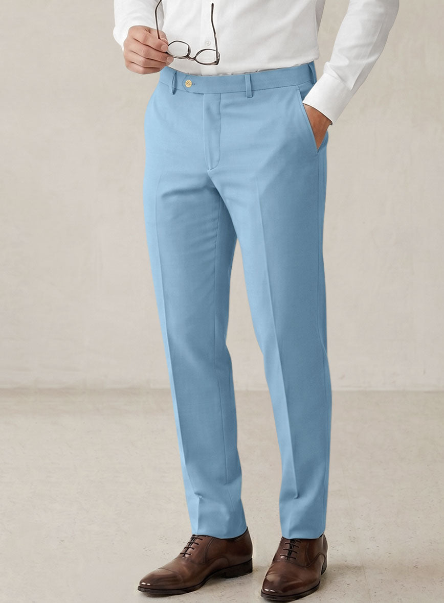 Scabal Cornflower Blue Cashmere Cotton Suit - StudioSuits