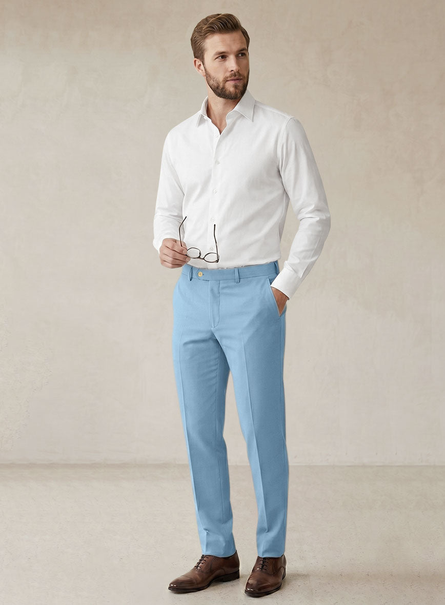 Scabal Cornflower Blue Cashmere Cotton Suit - StudioSuits