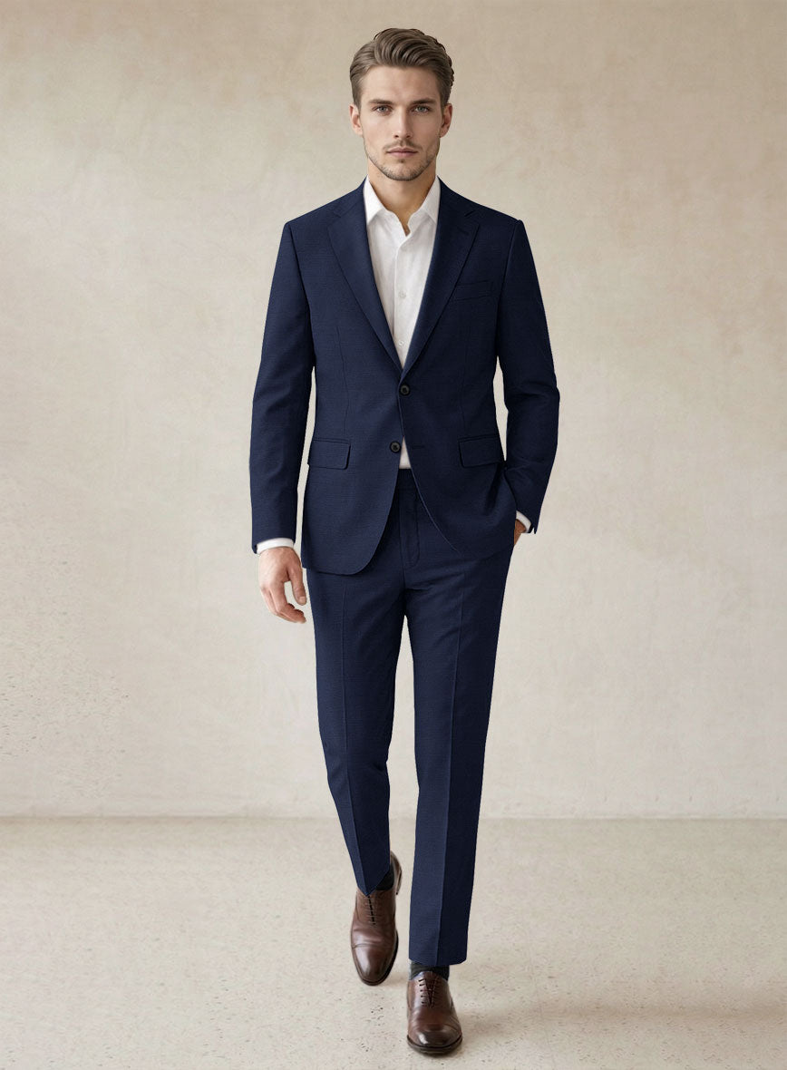 Scabal Cosmopolitan Bottle Blue Wool Suit - StudioSuits