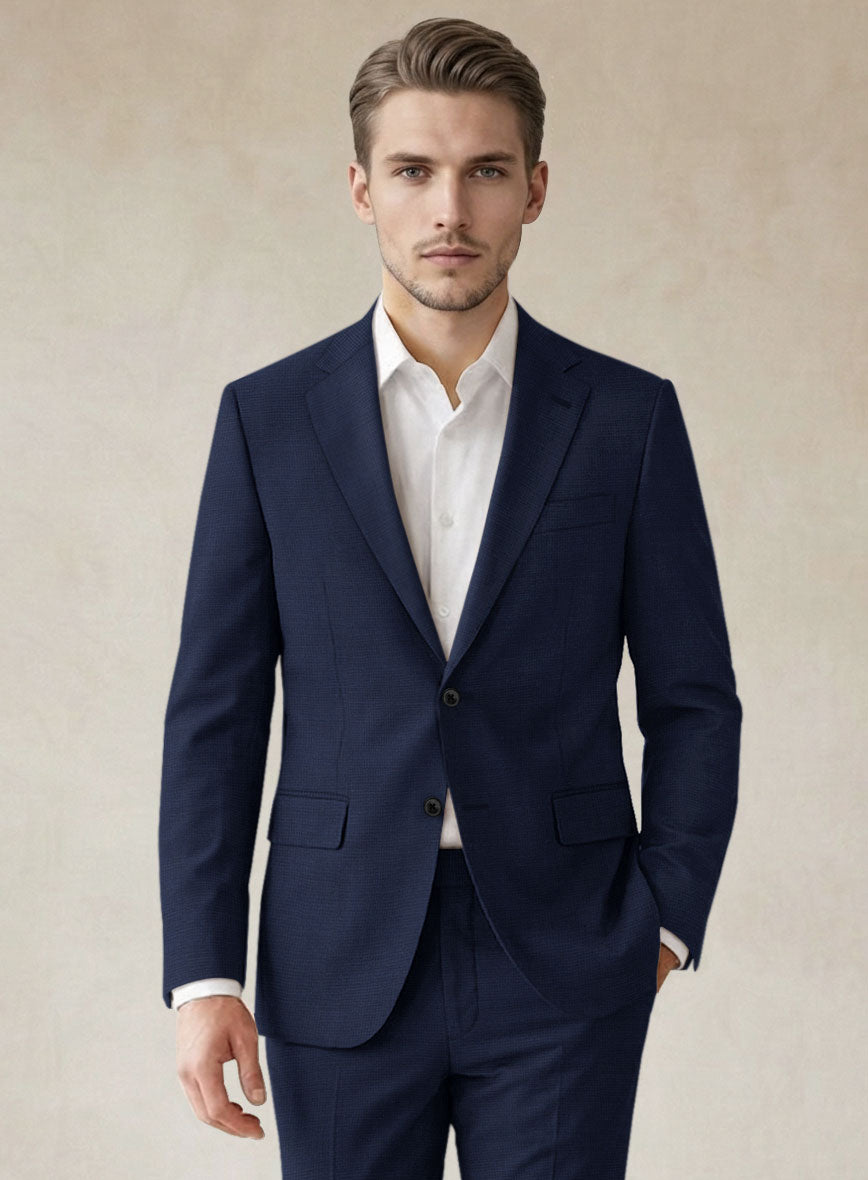 Scabal Cosmopolitan Bottle Blue Wool Suit - StudioSuits