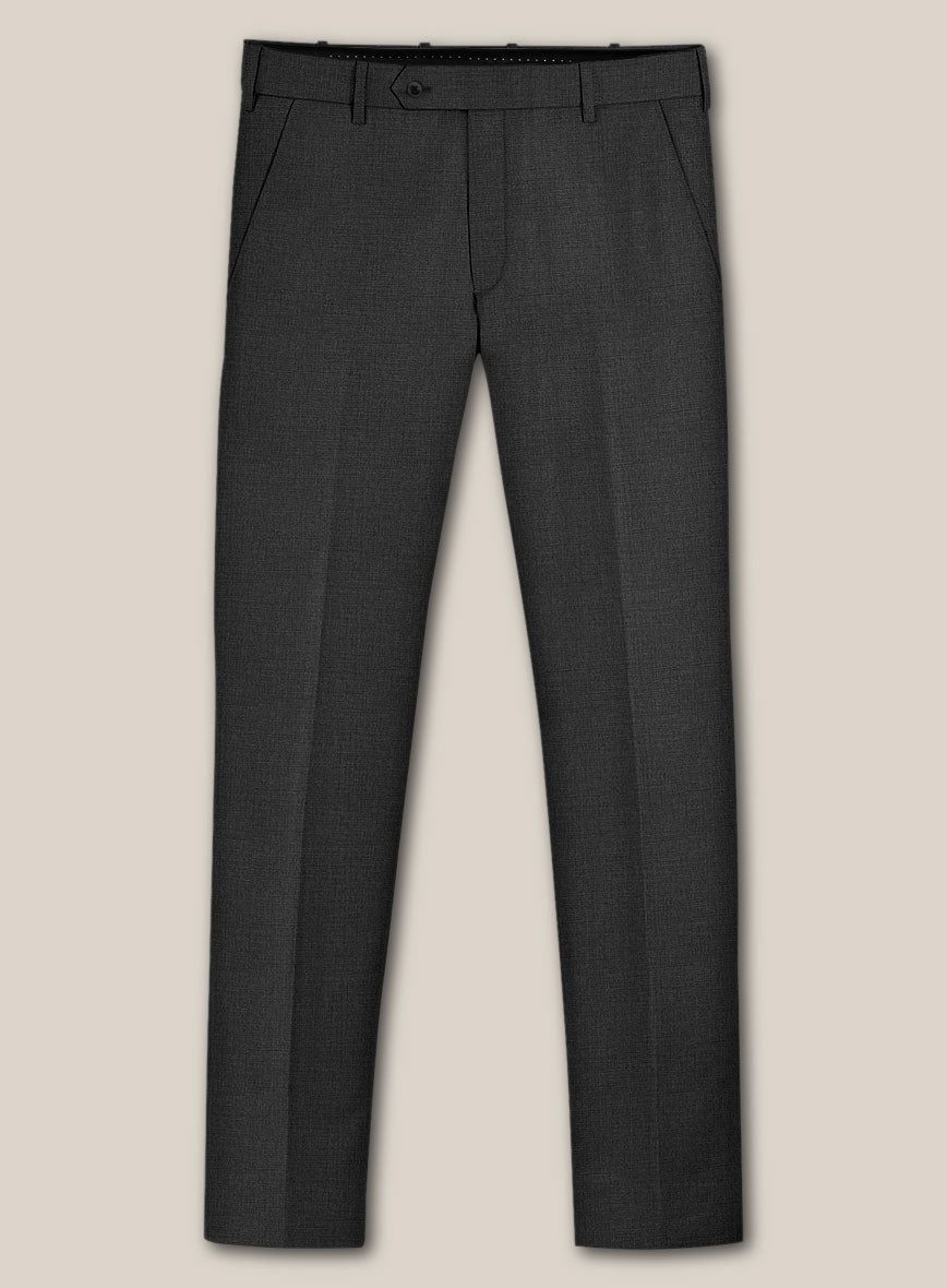 Scabal Cosmopolitan Charcoal Wool Pants - StudioSuits