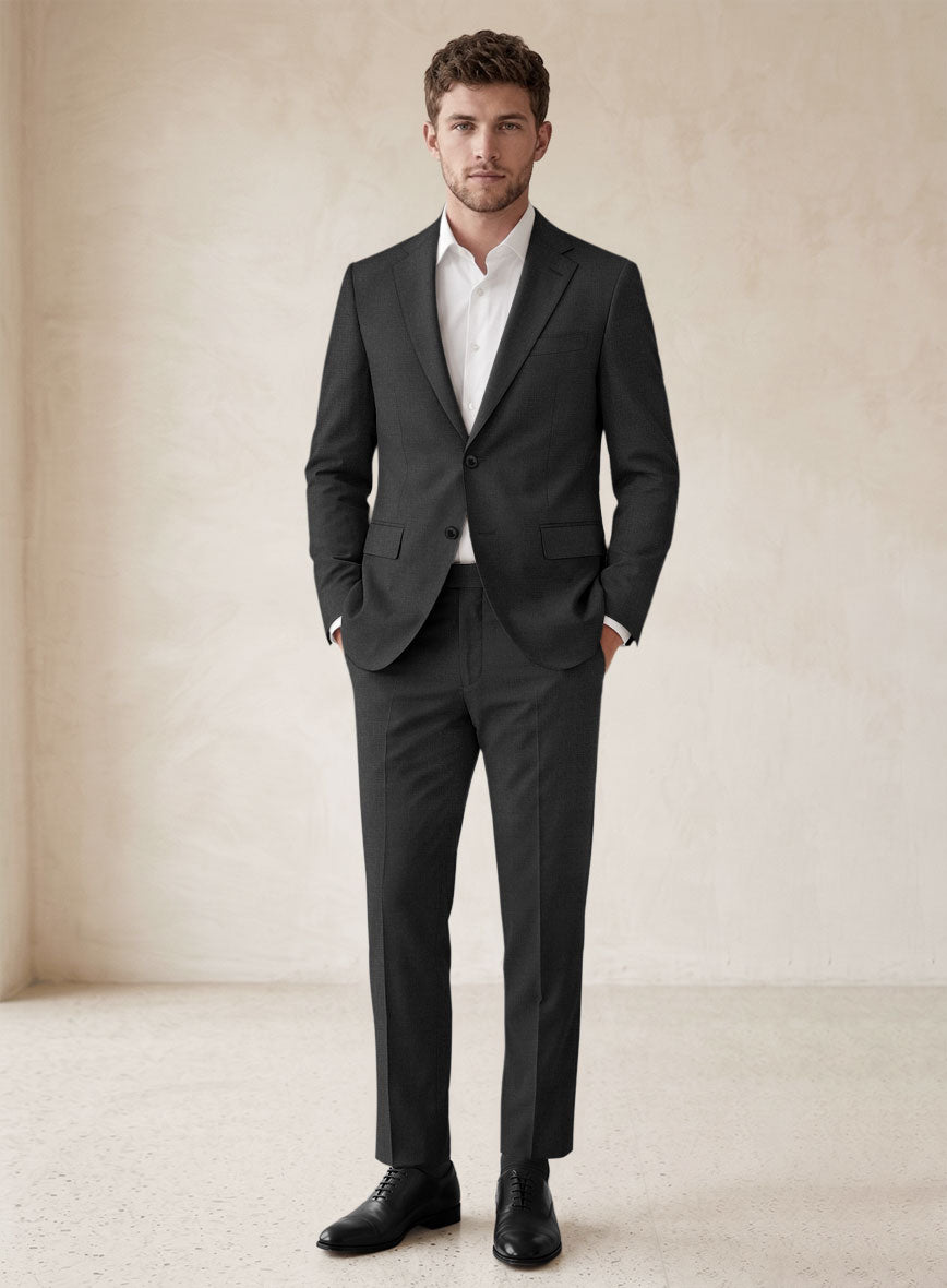 Scabal Cosmopolitan Charcoal Wool Suit - StudioSuits
