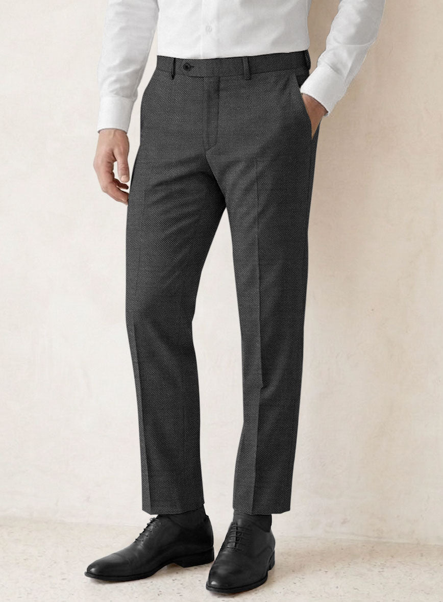Scabal Cosmopolitan Dark Gray Wool Pants - StudioSuits