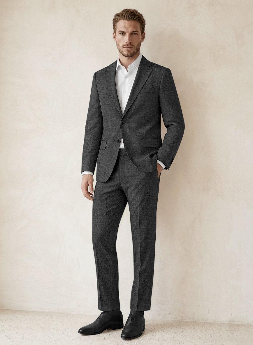 Scabal Cosmopolitan Dark Gray Wool Suit - StudioSuits