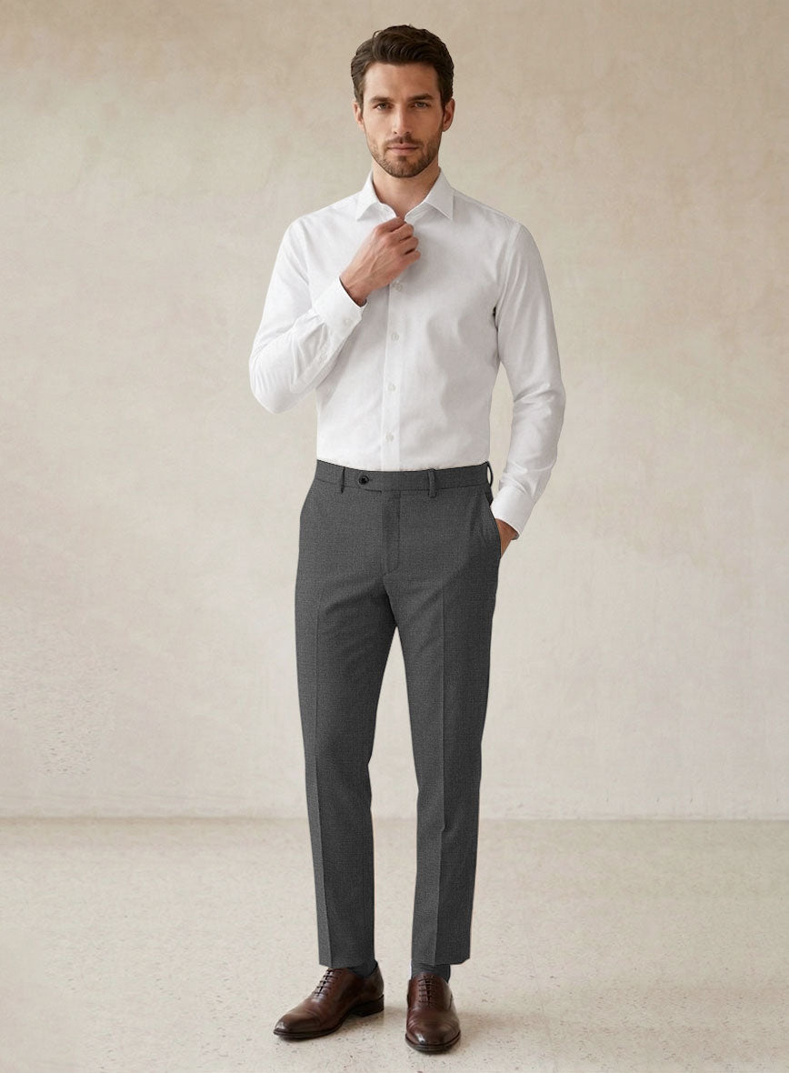Scabal Cosmopolitan Gray Wool Pants - StudioSuits