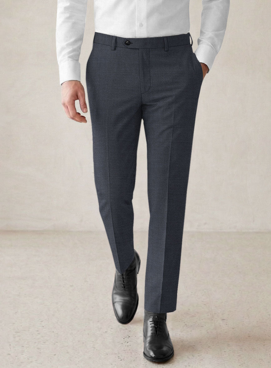 Scabal Cosmopolitan Indigo Blue Wool Pants - StudioSuits