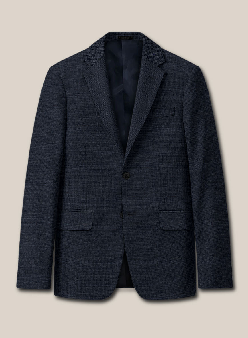 Scabal Cosmopolitan Nailhead Dark Blue Wool Jacket - StudioSuits