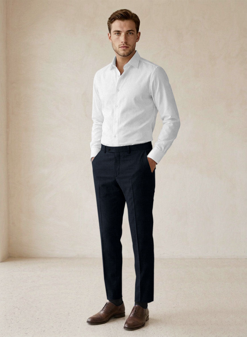 Scabal Cosmopolitan Nailhead Dark Blue Wool Suit - StudioSuits
